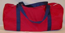 Duffle Bag, Red Nylon With Black Handle - Latex, Supported